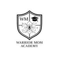 Warrior Mom Academy Crest Sticker — Floral Shield Laptop Decal